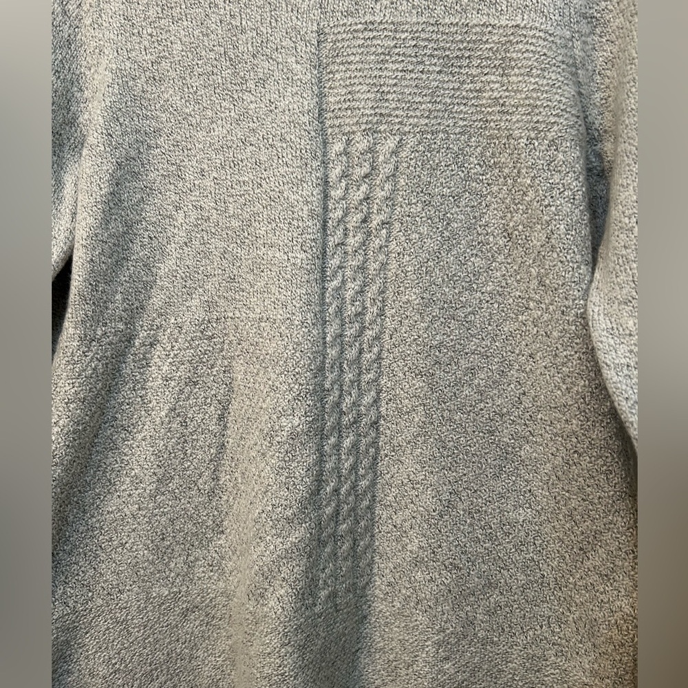 PRANA | Nolan Cable Knit Sweater Tunic | Light Heather Gray Size Medium - Picture 2 of 6